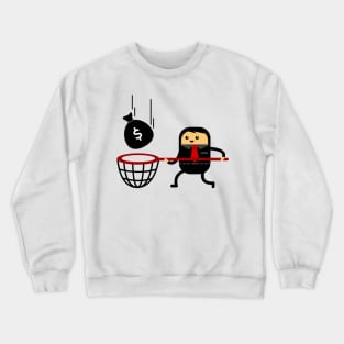 Kawaii Businessman Catch Money Crewneck Sweatshirt